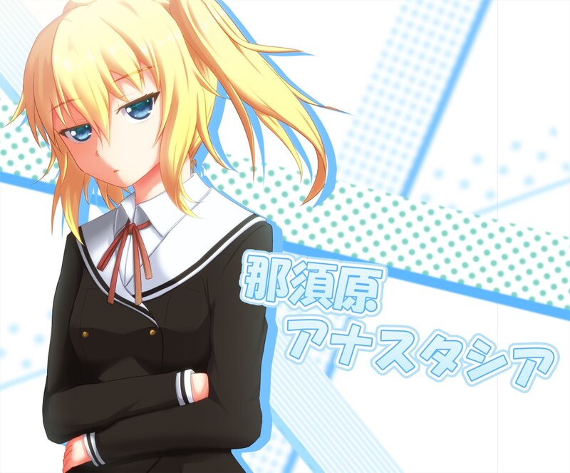 Blonde Anime Girl — Blue, Neutral, School Uniform