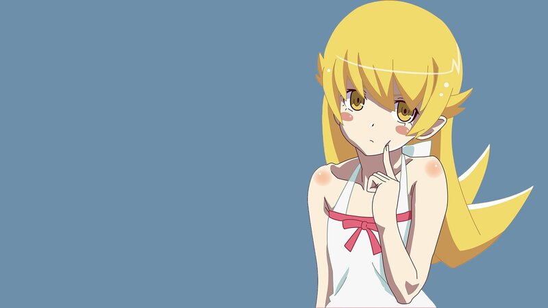 Blonde Anime Girl — Blue, Neutral, White Dress
