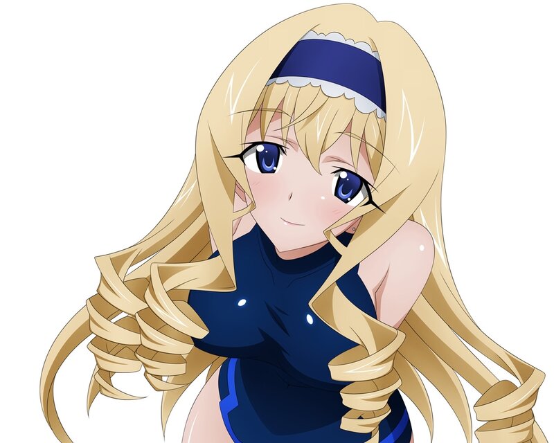Blonde Anime Girl — Blue, Playful, Blue Eyes, Headband
