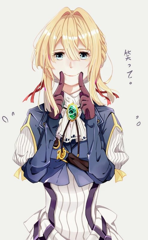 Blonde Anime Girl — Blue, Playful, Jacket