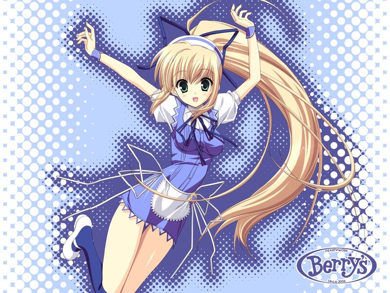 Blonde Anime Girl — Blue, Playful, Long Hair