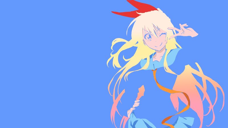 Blonde Anime Girl — Blue, Playful, Red Hat