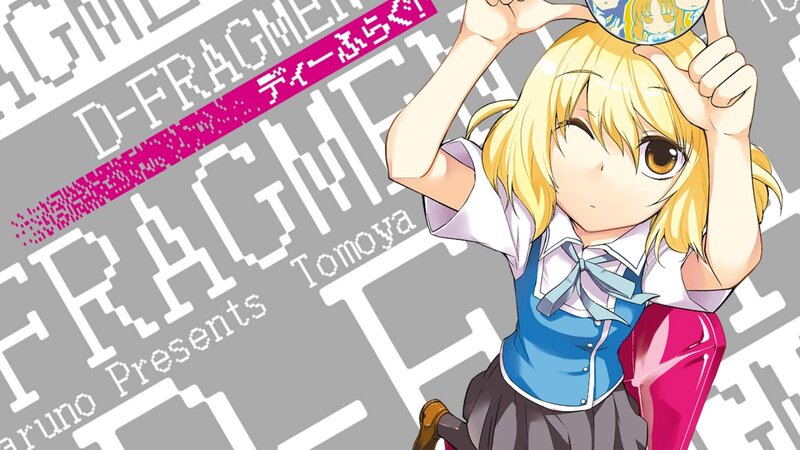 Blonde Anime Girl — Blue, Playful, School Uniform, Text Overlay