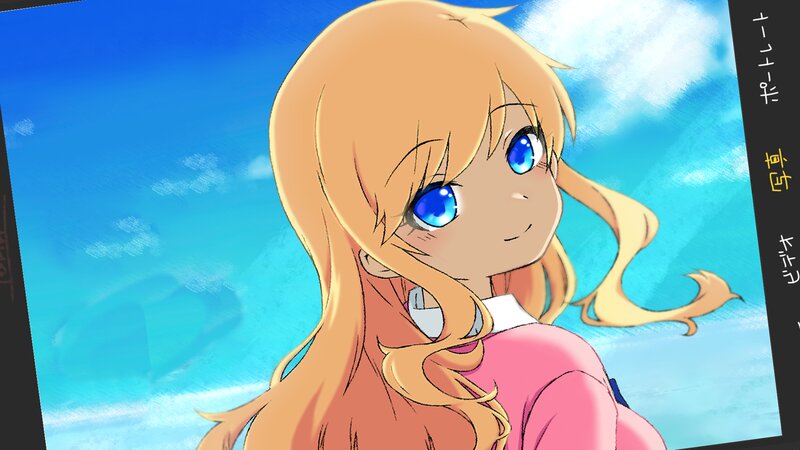Blonde Anime Girl — Blue, Serene, Afternoon, Blue Sky, Clouds