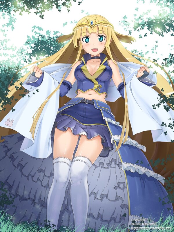 Blonde Anime Girl — Blue, Serene, Afternoon, Forest