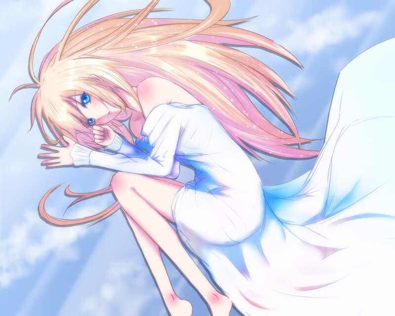 Blonde Anime Girl — Blue, Serene, Long Hair