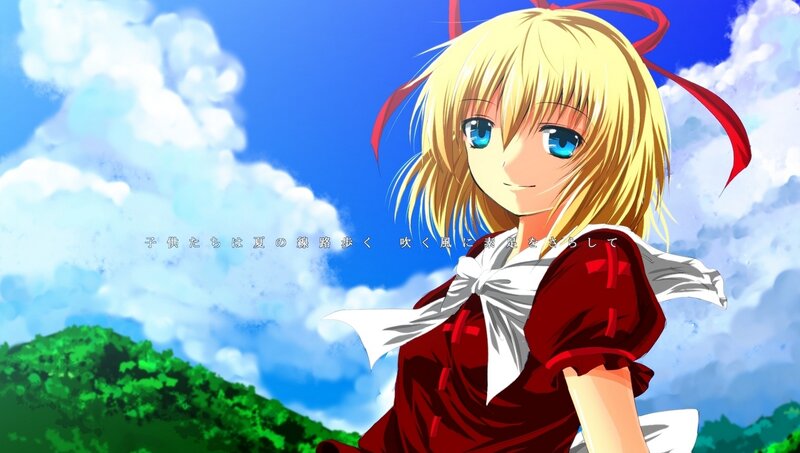 Blonde Anime Girl — Blue, Serene, Summer