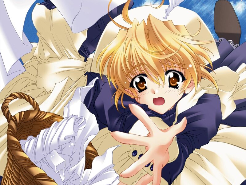Blonde Anime Girl — Blue, Surprised