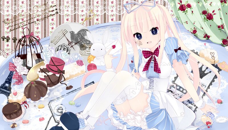 Blonde Anime Girl — Blue, Whimsical