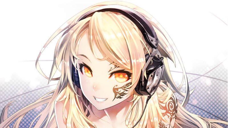 Blonde Anime Girl — Bright, Headphones