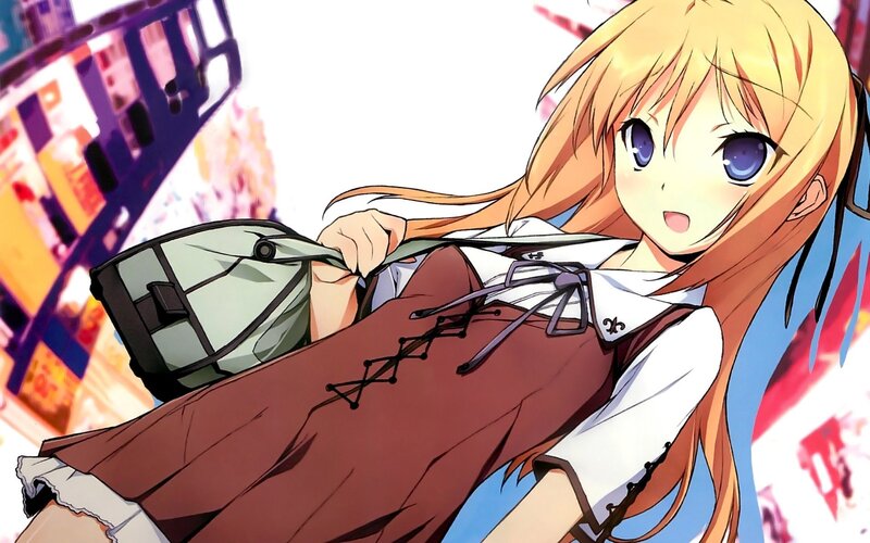Blonde Anime Girl — Brown, Bright