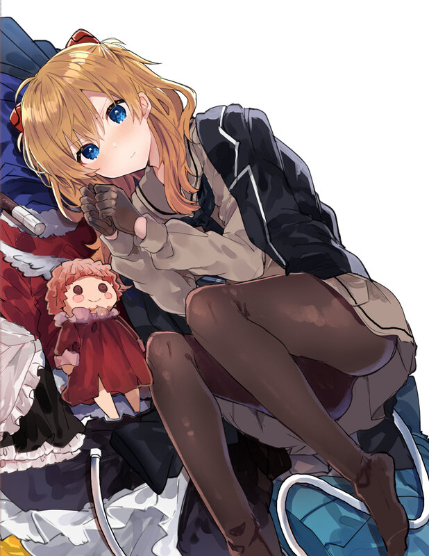 Blonde Anime Girl — Brown, Calm, Doll