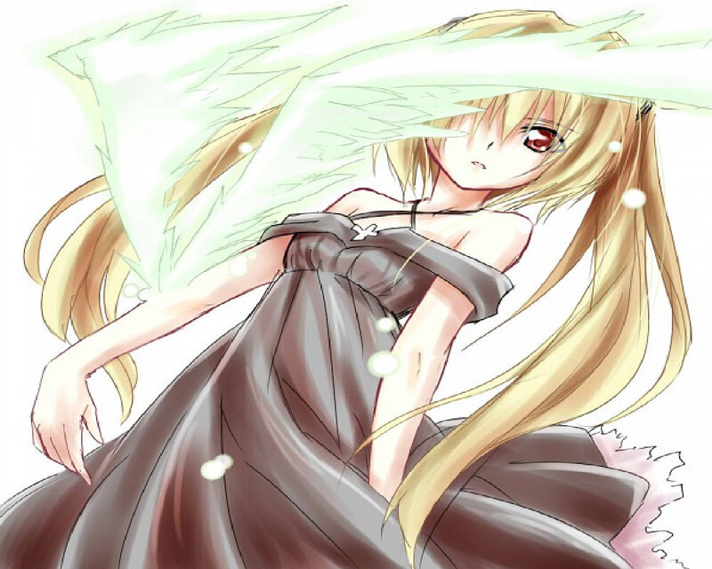 Blonde Anime Girl — Brown, Calm, Wings