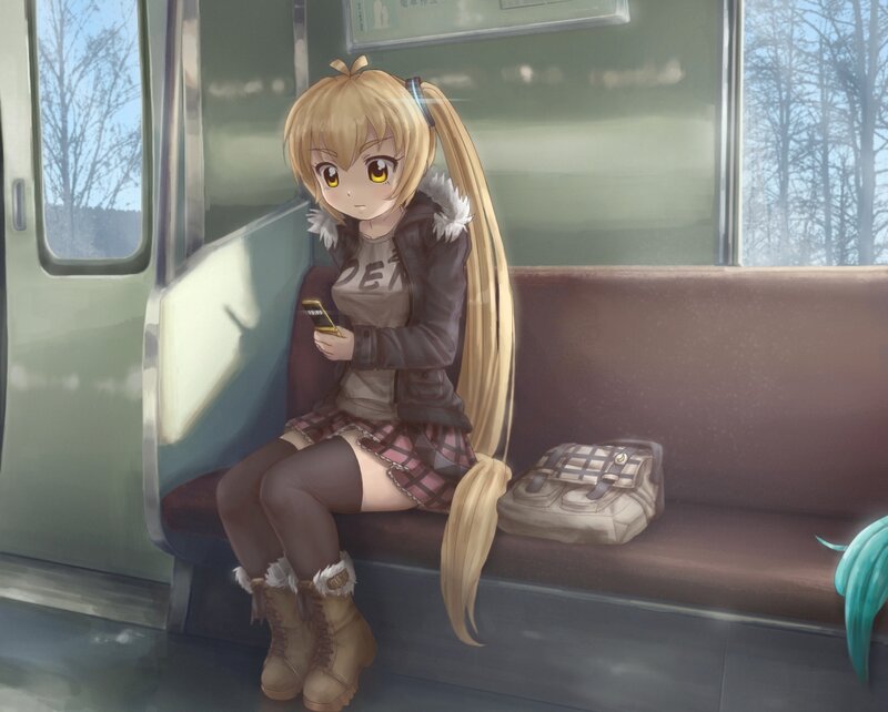 Blonde Anime Girl — Brown, Calm, Winter