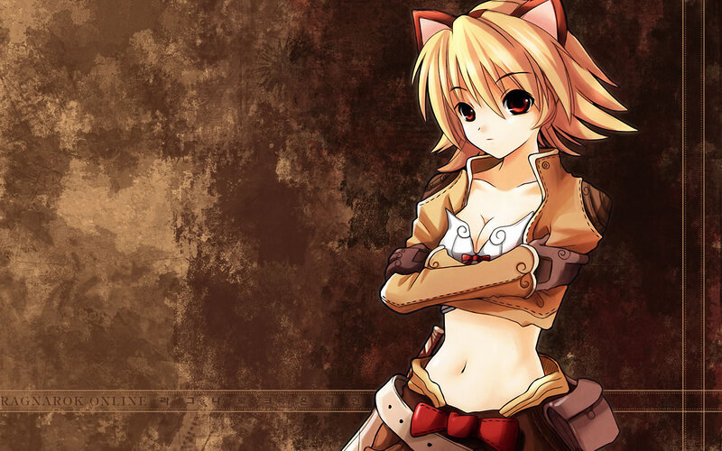 Blonde Anime Girl — Brown, Confident