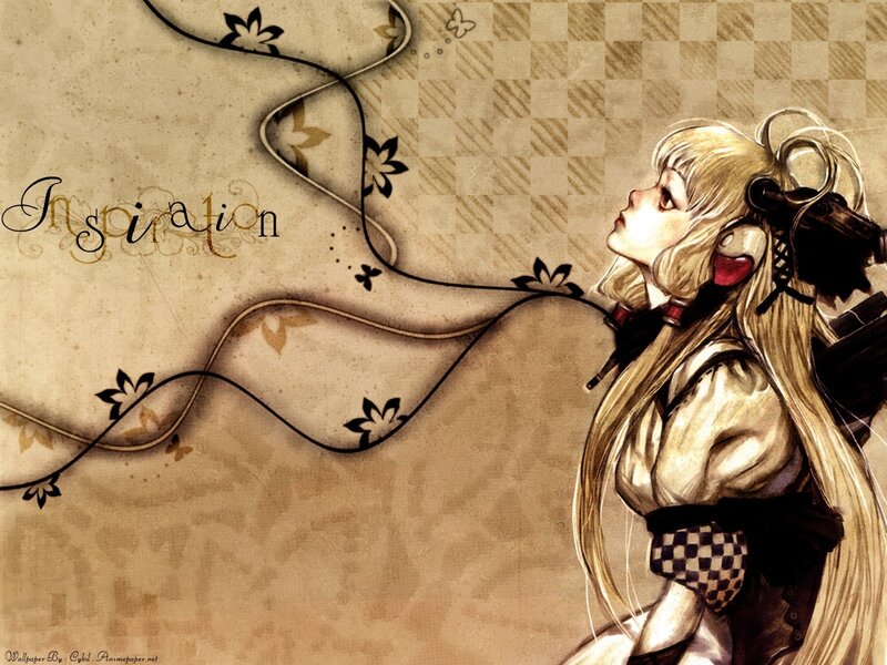 Blonde Anime Girl — Brown, Contemplative