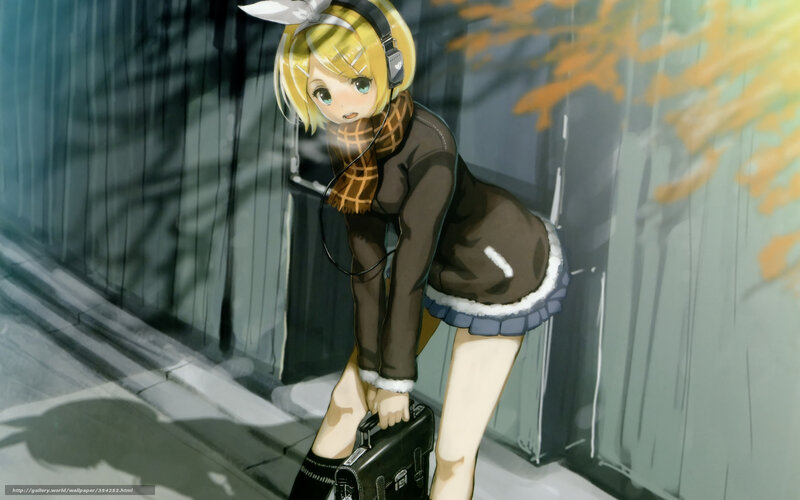 Blonde Anime Girl — Brown, Dramatic, Autumn
