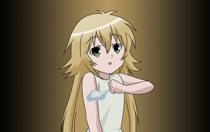 Blonde Anime Girl — Brown, Dramatic, Green Eyes