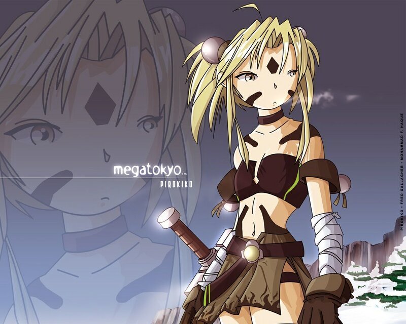 Blonde Anime Girl — Brown, Dramatic, Winter