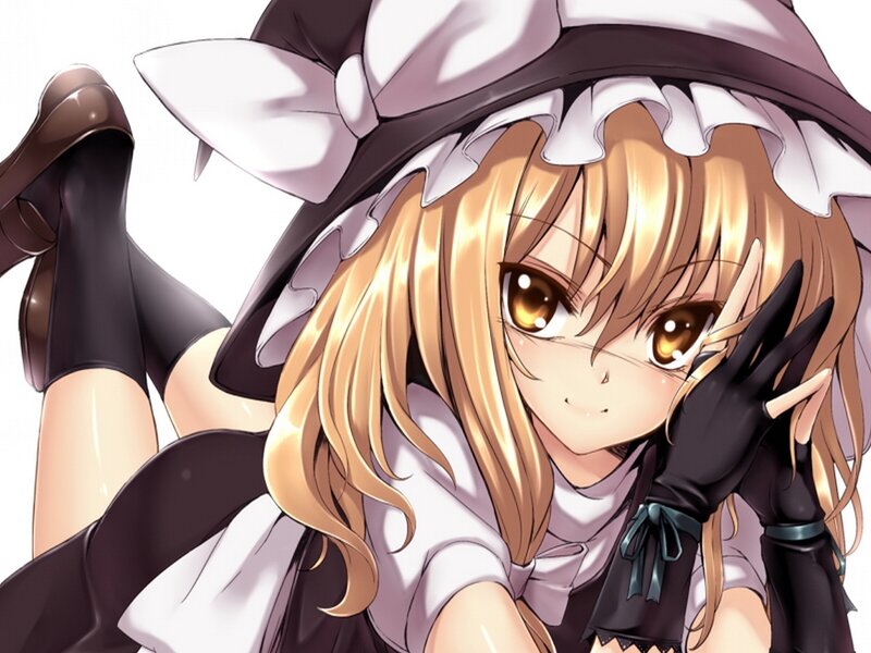 Blonde Anime Girl — Brown, Playful, Hat