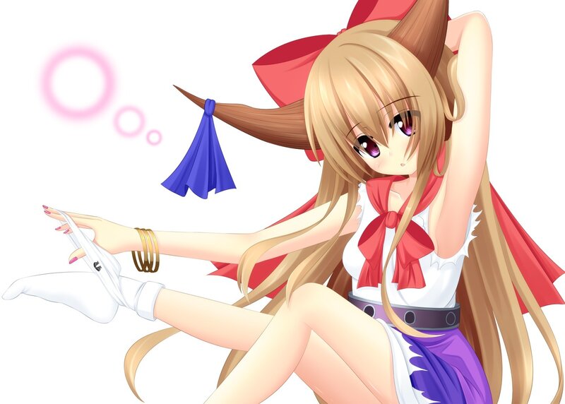 Blonde Anime Girl — Brown, Playful
