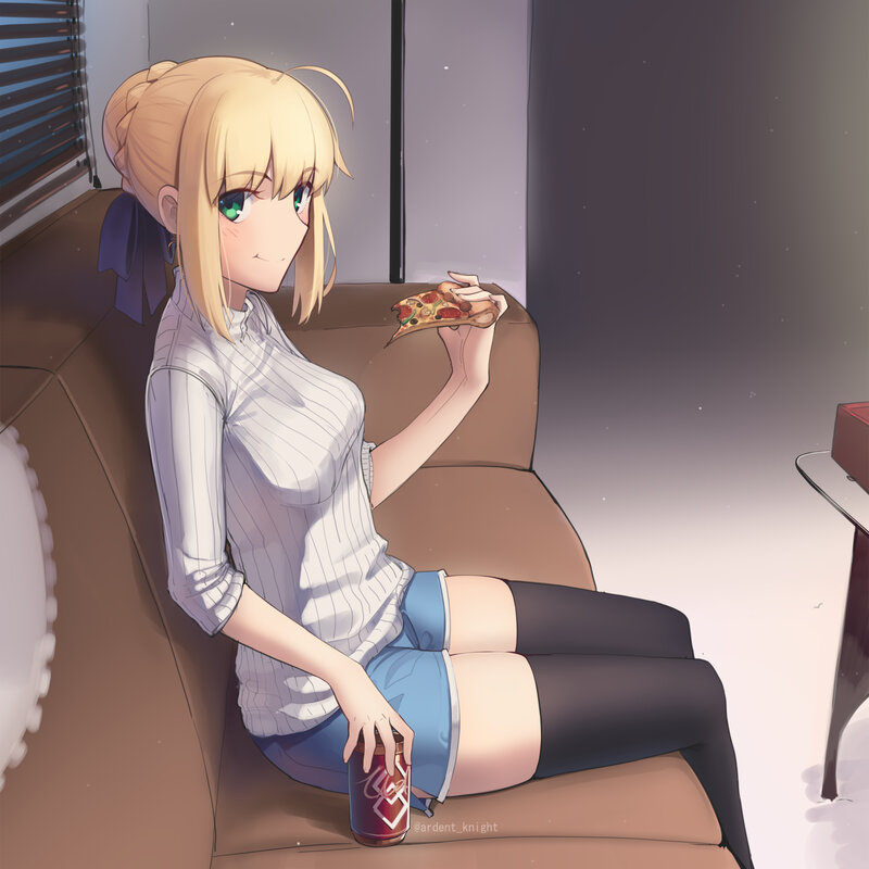 Blonde Anime Girl — Brown, Relaxed, Night