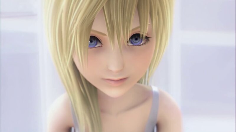 Blonde Anime Girl — Calm, 3d Render, Blue Eyes
