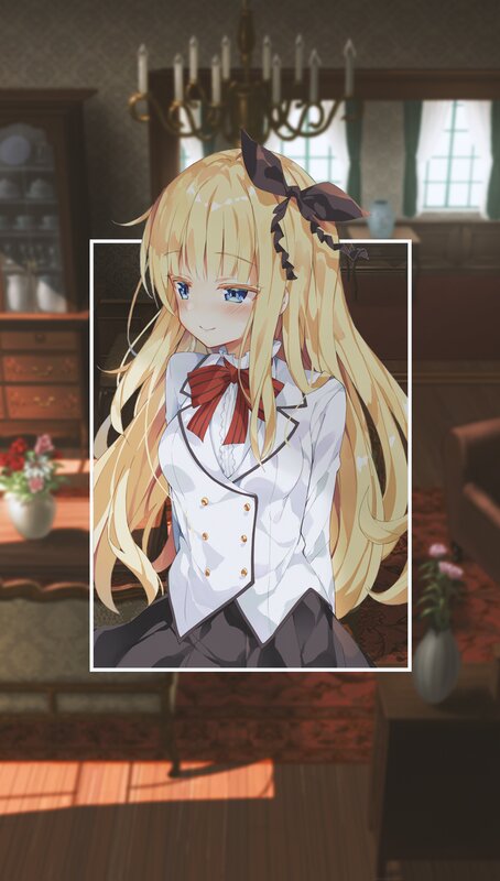 Blonde Anime Girl — Calm, Afternoon, Chandelier