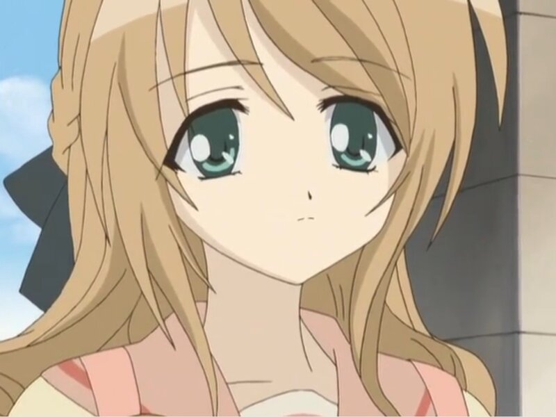 Blonde Anime Girl — Calm, Afternoon, Green Eyes