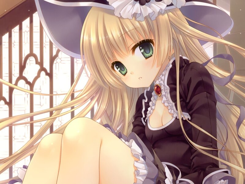 Blonde Anime Girl — Calm, Afternoon, Hat