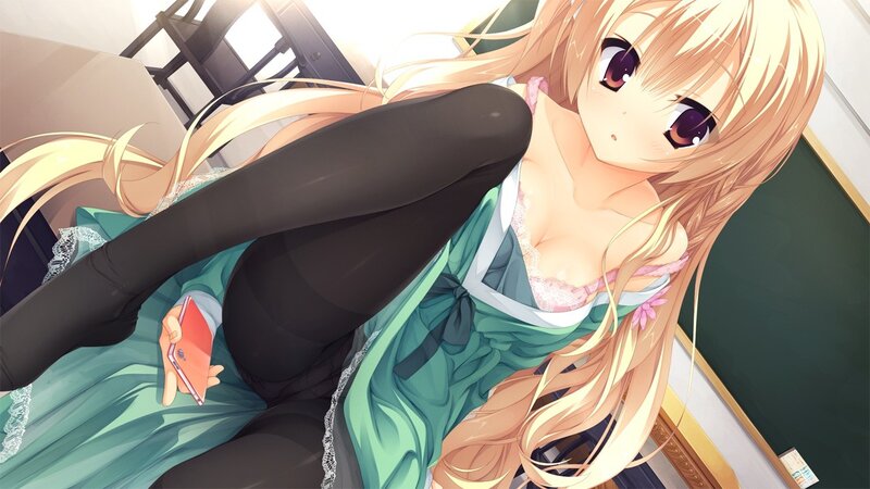Blonde Anime Girl — Calm, Afternoon, Phone