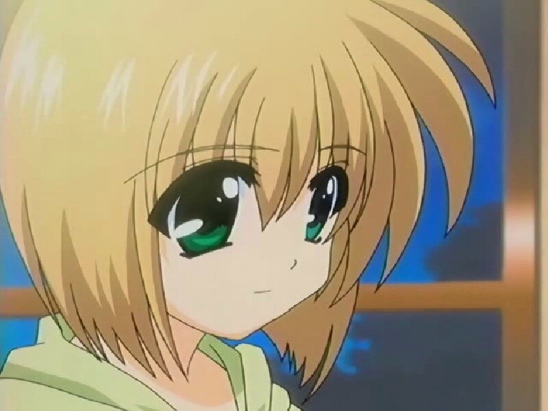 Blonde Anime Girl — Calm, Night, Green Eyes