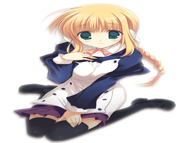 Blonde Anime Girl — Calm, School Uniform