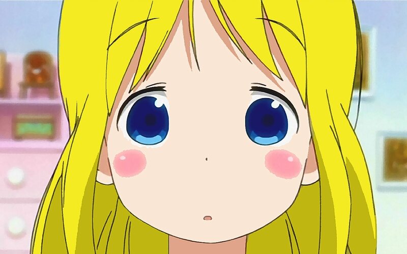blonde anime girl close-up