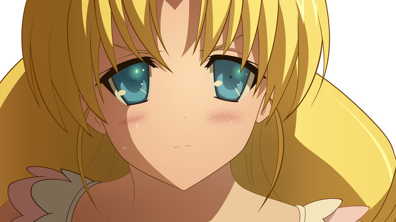 blonde anime girl close-up
