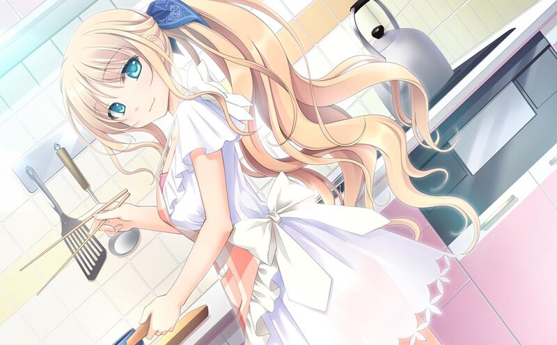 Blonde Anime Girl Cooking