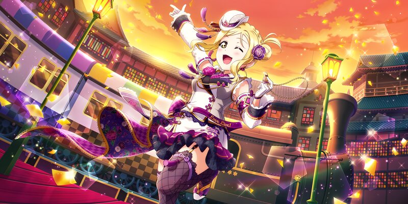 Blonde Anime Girl Dancing — Purple