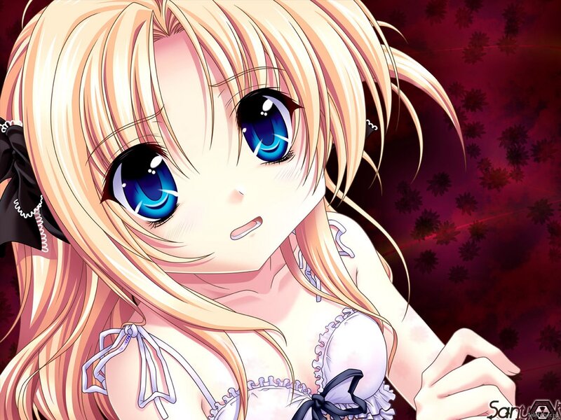 Blonde Anime Girl — Dramatic, Blue Eyes