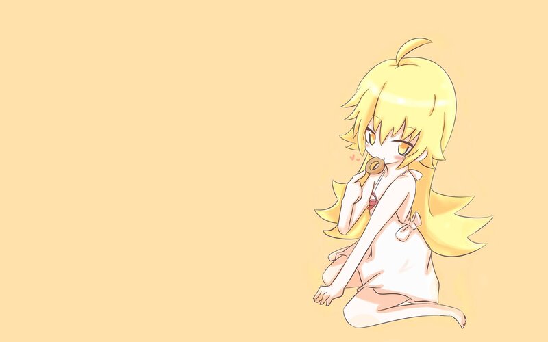 blonde anime girl eating donut