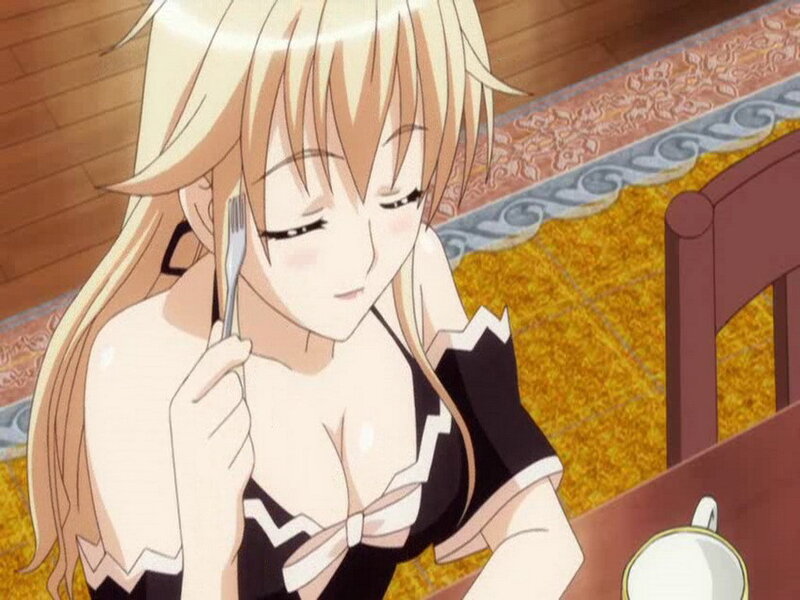 Blonde Anime Girl Eating