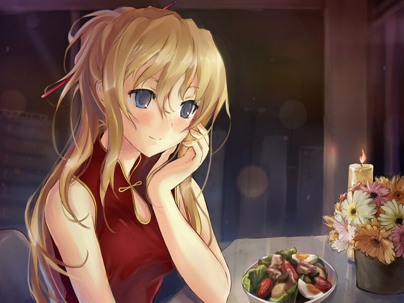 Blonde Anime Girl — Gold, Calm