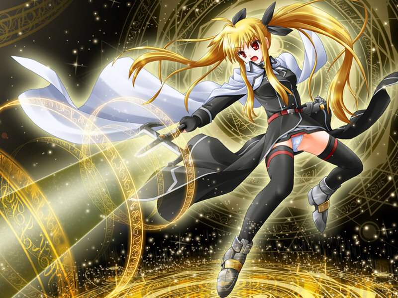 Blonde Anime Girl — Gold, Dramatic, Night