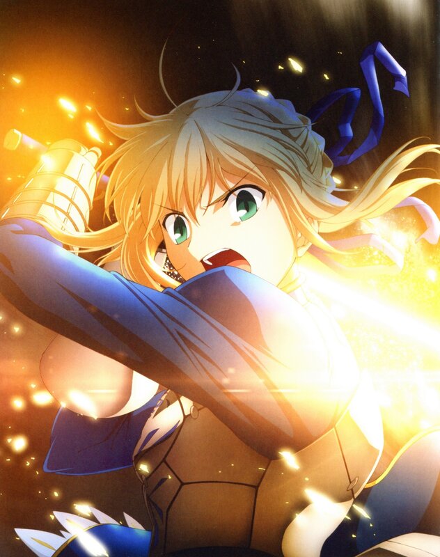 Blonde Anime Girl — Gold, Dramatic, Sword