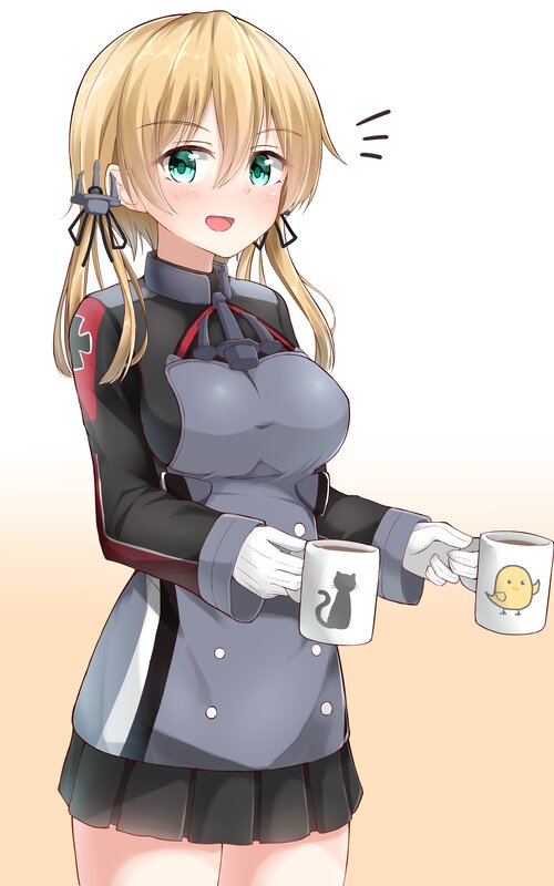 Blonde Anime Girl — Gray, Cheerful