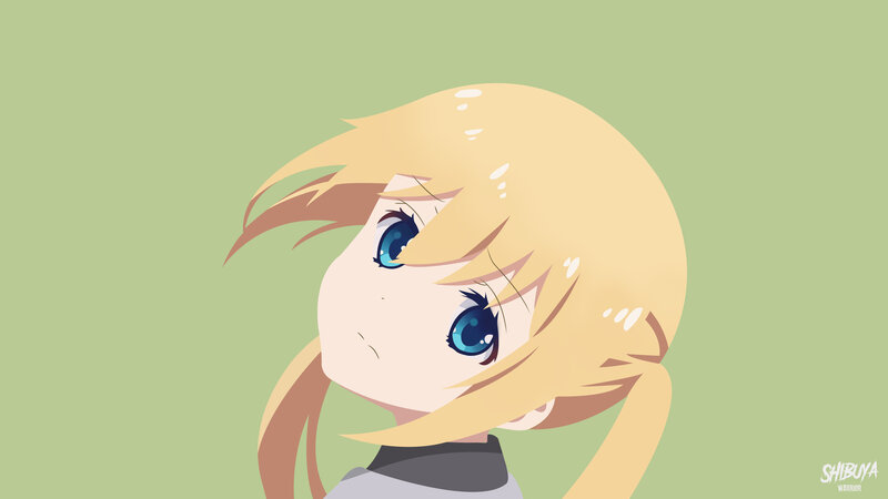 Blonde Anime Girl — Green, Calm, Blue Eyes
