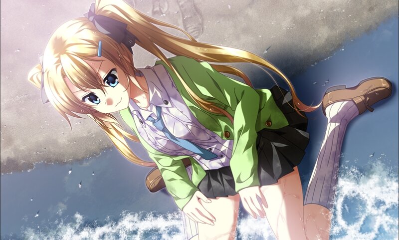 Blonde Anime Girl — Green, Dramatic