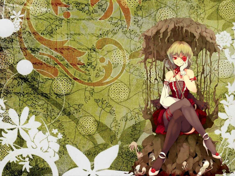 Blonde Anime Girl — Green, Mysterious