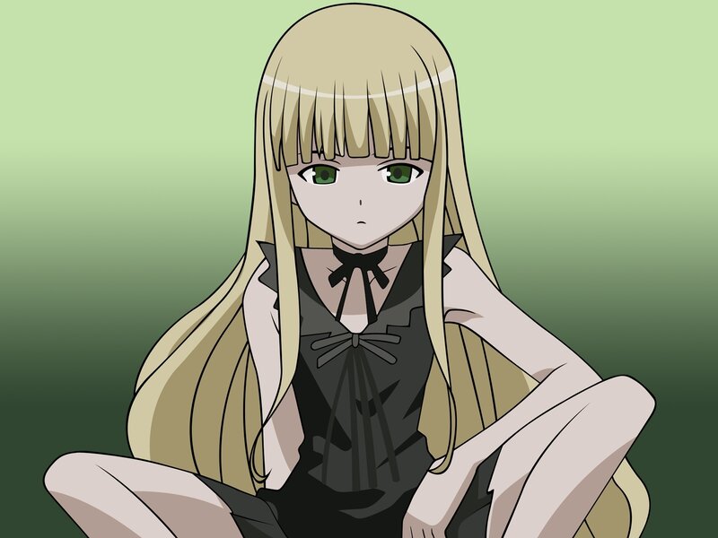 Blonde Anime Girl — Green, Neutral