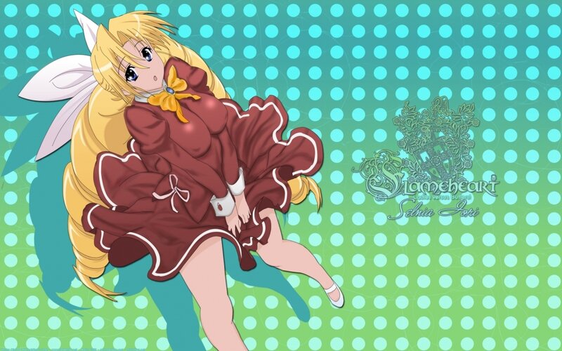 Blonde Anime Girl — Green, Playful