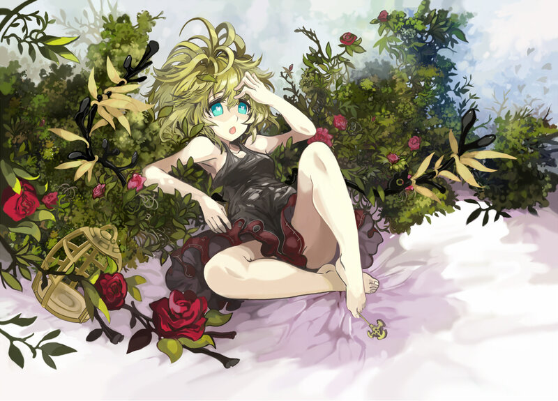 Blonde Anime Girl — Green, Serene